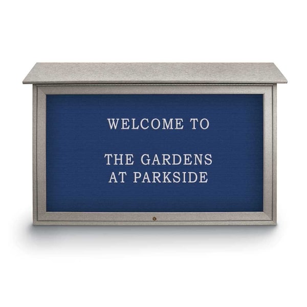 Indoor Enclosed Combo Board, 42"x32", Satin Frame/Black & Surf